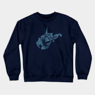 West Virginia Vintage Distressed Fly Fishing State Map Crewneck Sweatshirt